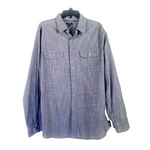 Apt. 9 Regular Fit Button Down Shirt Men's Long Sleeve Gray Size L (Dry Cleaned)